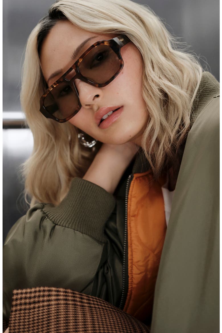 Why Not 54mm Aviator Sunglasses, Alternate, color, AMBER TORT/ TAN