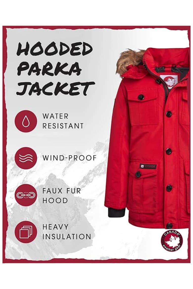 Boys' Heavyweight Winter Ski Jacket, Alternate, color, Red