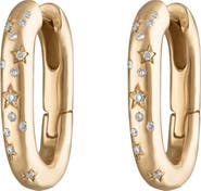 EDEN PRESLEY Starstruck Diamond Elongated Huggie Hoop Earrings