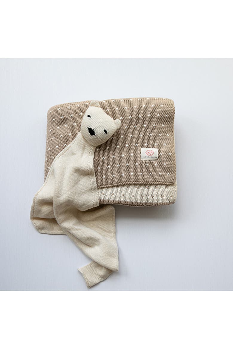 Dainty Dots baby blanket and lovie set, Main, color, Taupe