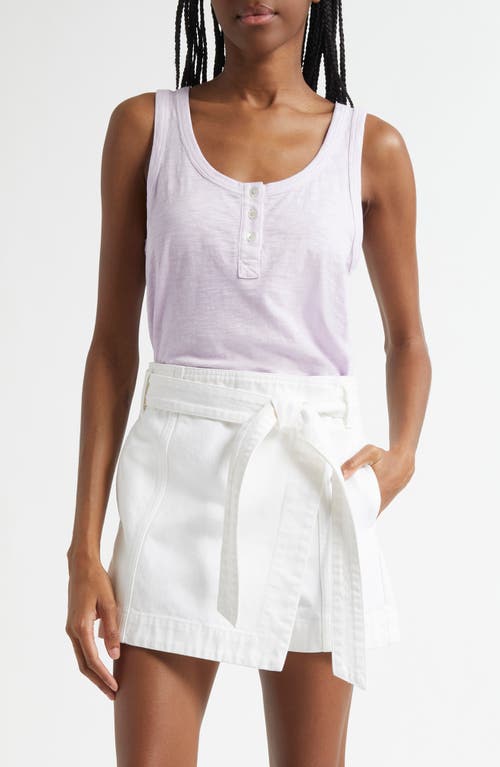 Veronica Beard Harrison Cotton Henley Tank In Soft Lilac