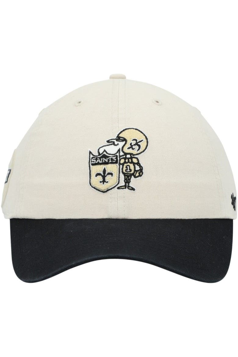 Men's '47 Cream/Black New Orleans Saints Sidestep Clean Up Adjustable Hat, Alternate, color, Cream