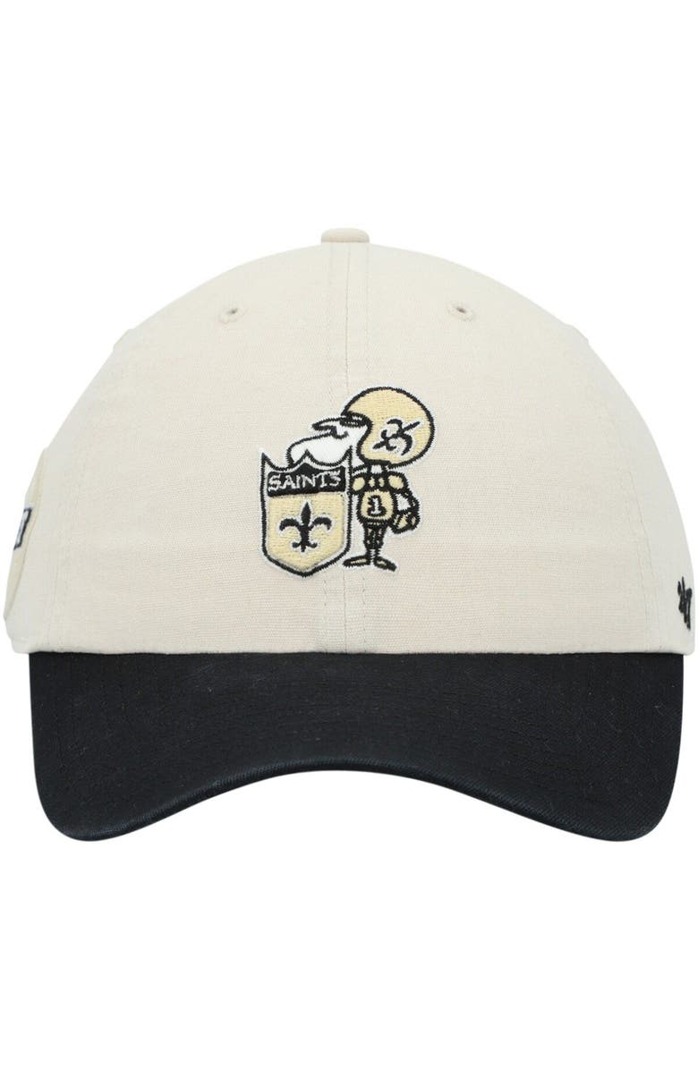 '47 Men's '47 Cream/Black New Orleans Saints Sidestep Clean Up Adjustable Hat, Alternate, color, 