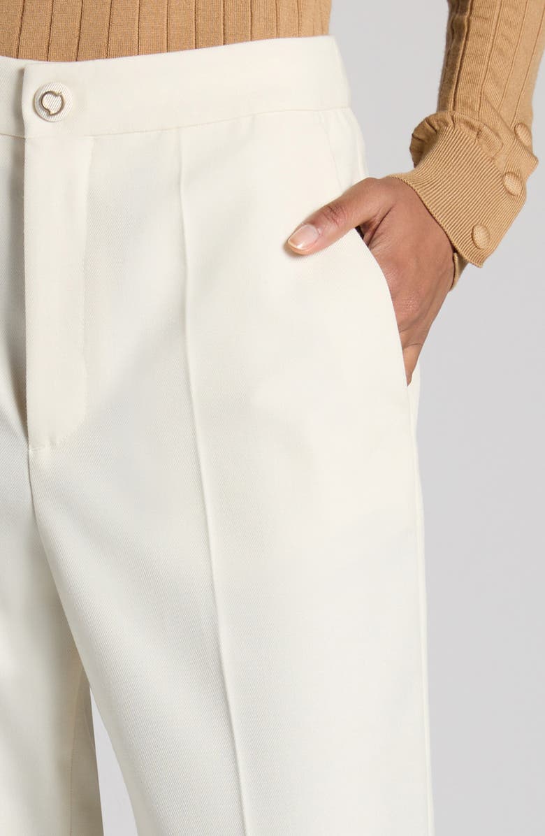 Moncler Twill Straight Leg Pants, Alternate, color, Antique White