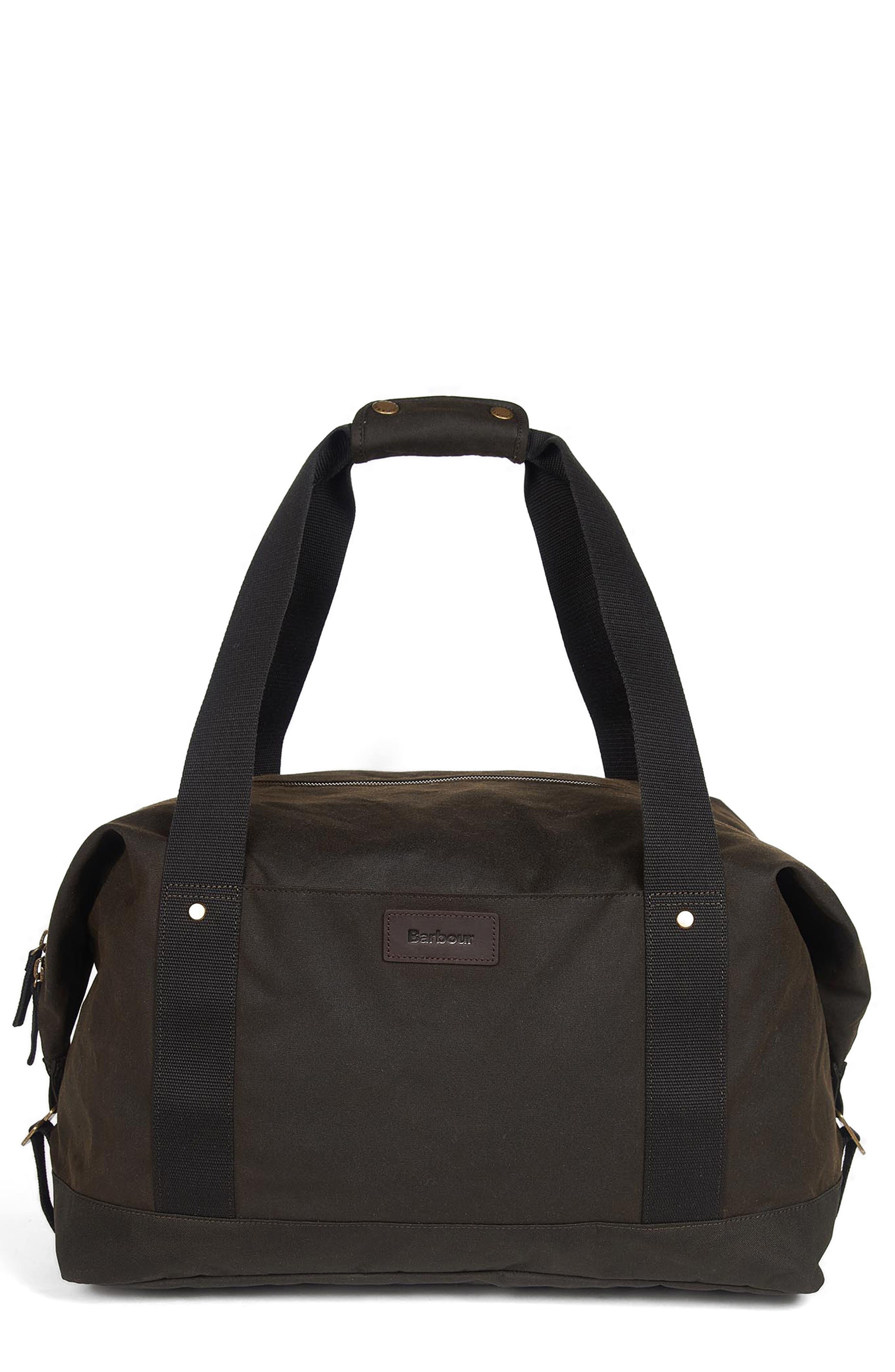 Barbour Essential Wax Cotton Holdall Bag, Main, color, 