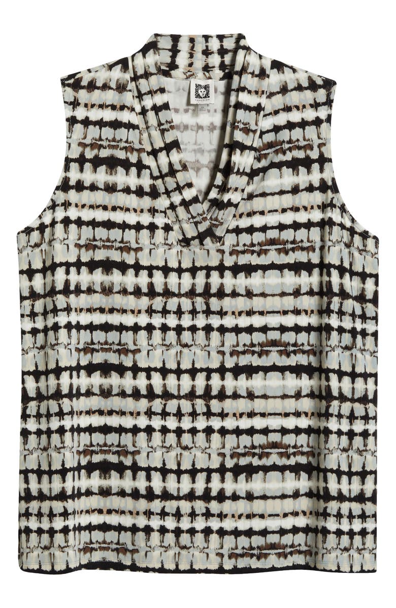 Anne Klein Abstract Print Triple Pleat Sleeveless Top, Alternate, color, 