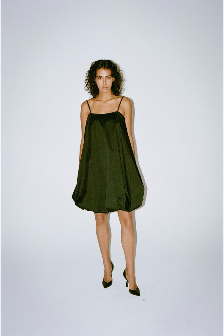 Todd Adjustable Strap Bubble Mini Dress, Alternate, color, Black