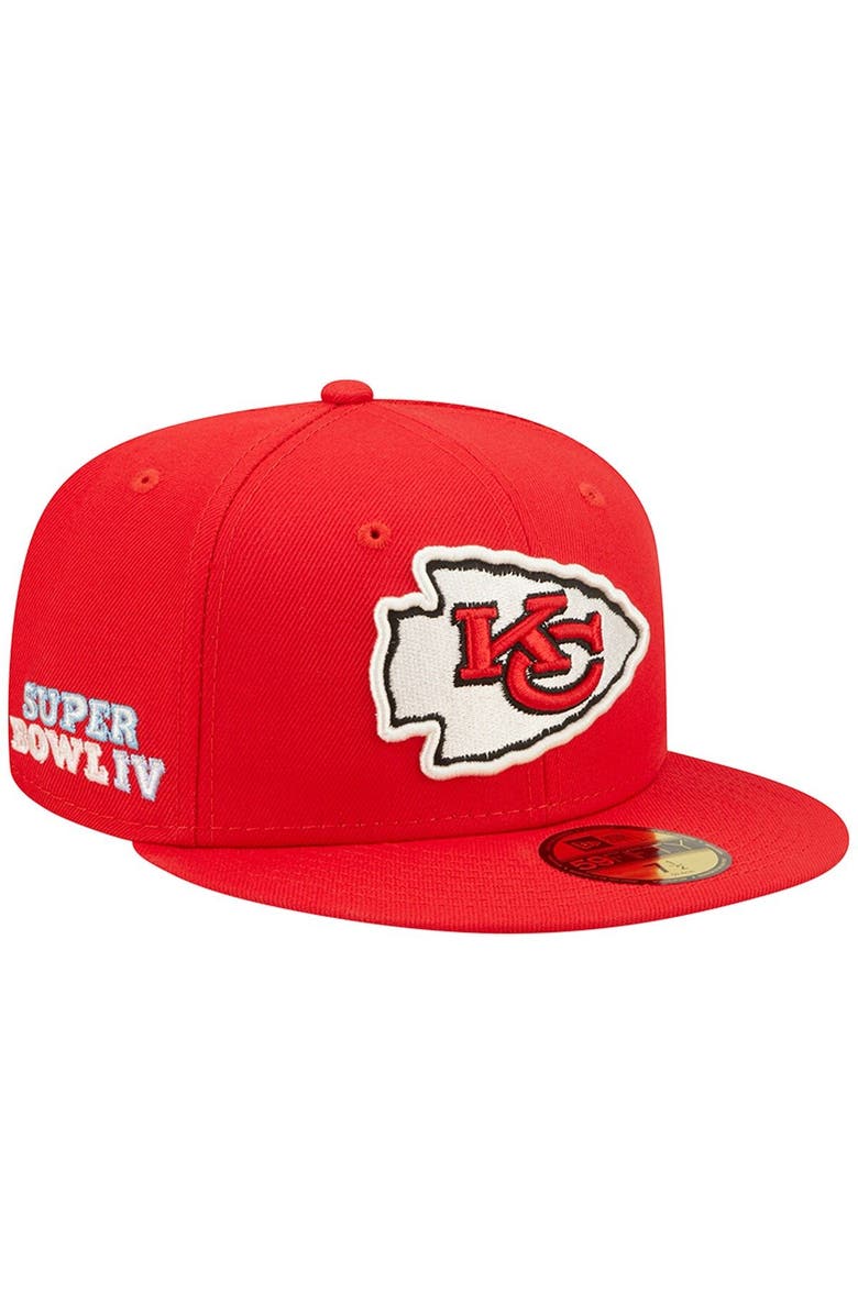 New Era Men's New Era Red Kansas City Chiefs Super Bowl IV Pop Sweat 59FIFTY Fitted Hat, Main, color, Red