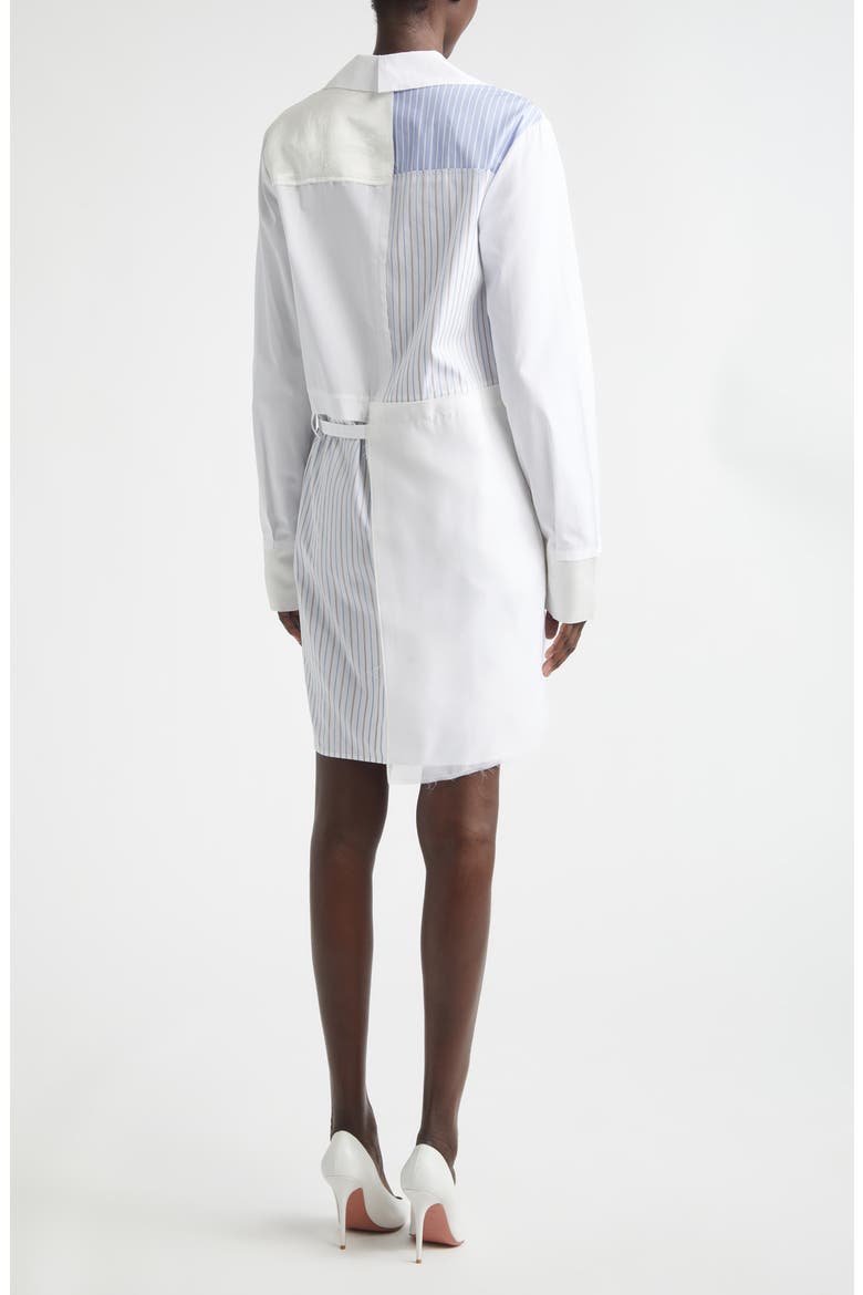 Collage Mixed Media Long Sleeve Shirtdress, Alternate, color, WHITE