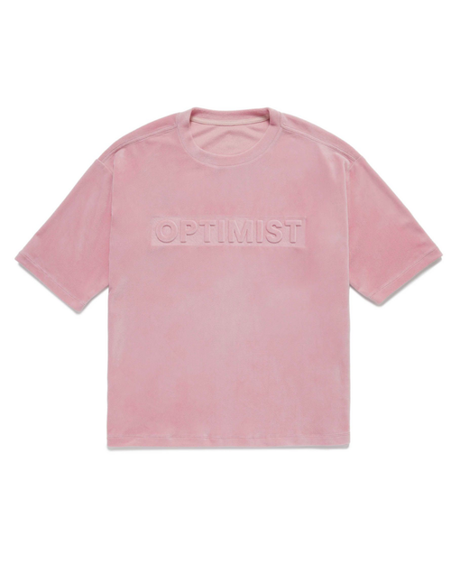 Samii Ryan Optimist Velour Oversized Tee In Pink