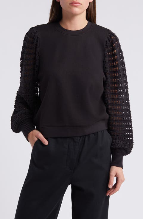 Melody Open Stitch Sleeve Sweatshirt