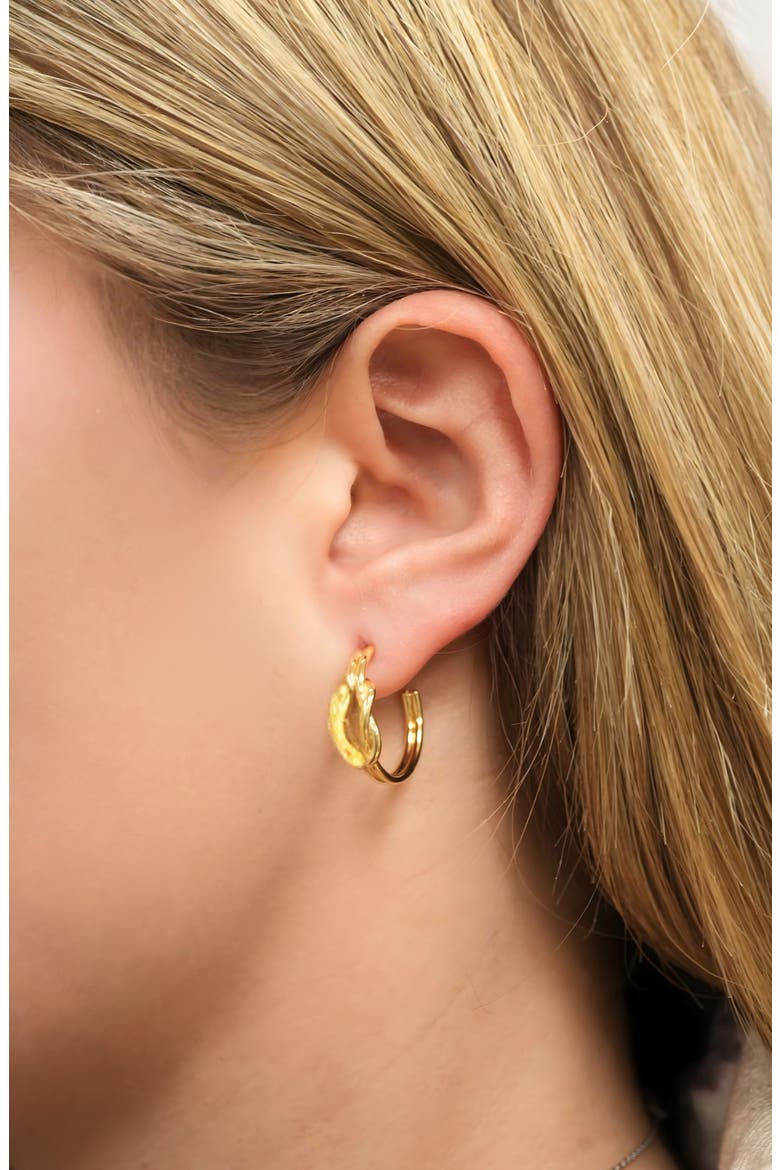 Love Knot Hoop Earrings, Alternate, color, GOLD