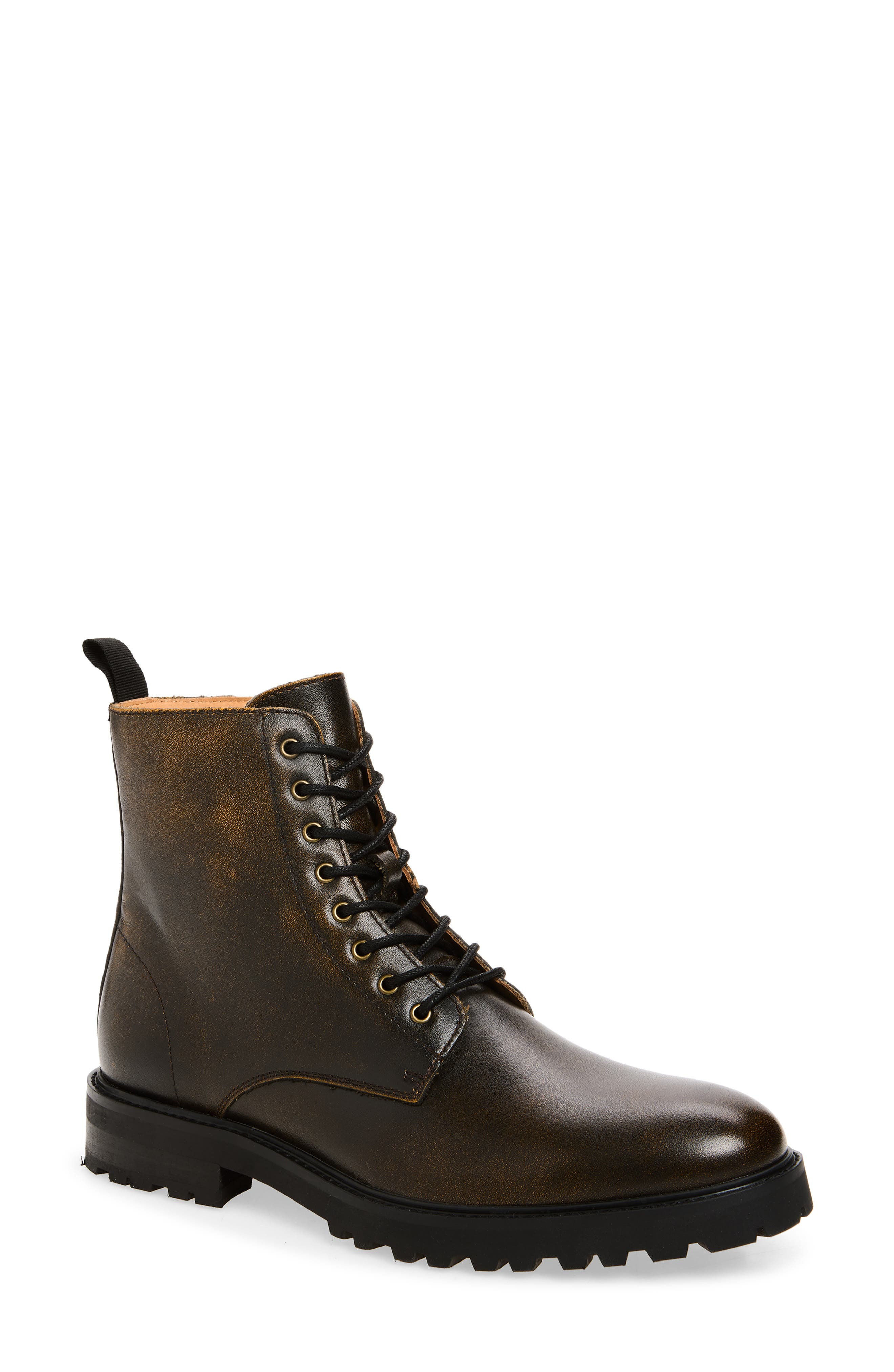 Ludlow Combat Boot, Main, color, DISTRESSED DARK BROWN