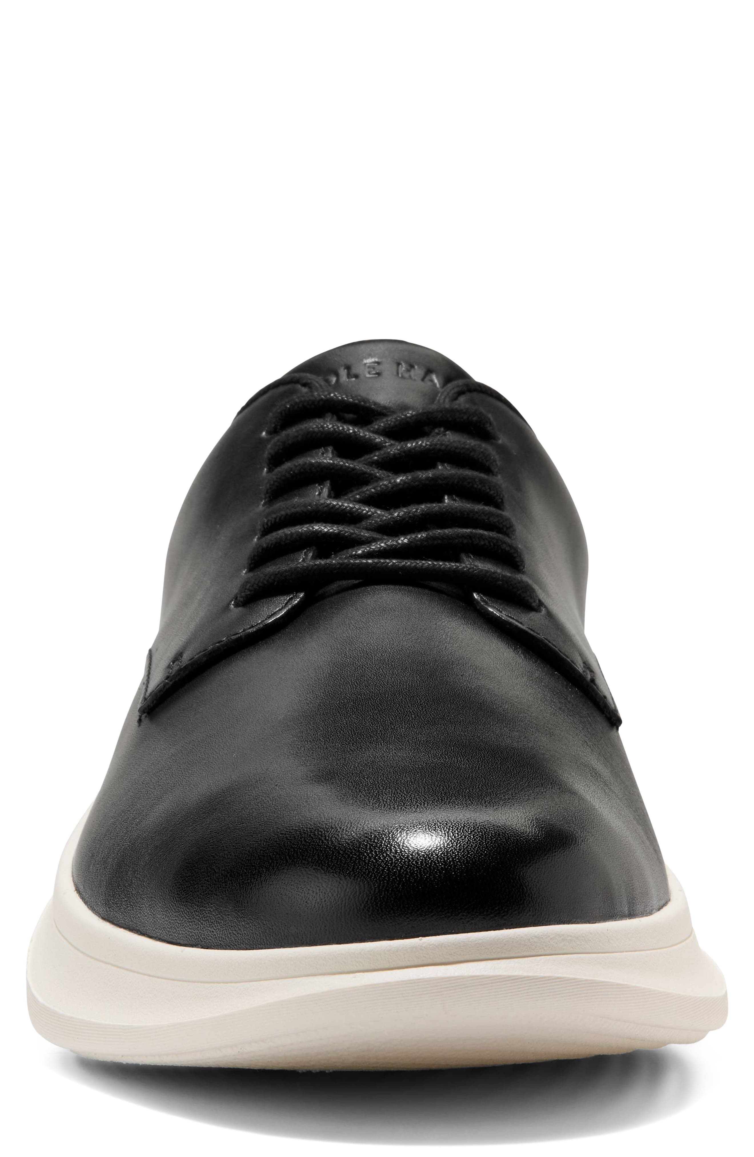 Grand Aerion Leather Plain Toe Derby, Alternate, color, BLACK / IVORY