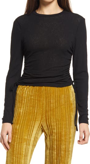 Topshop Side Ruched Mesh Top | Nordstrom