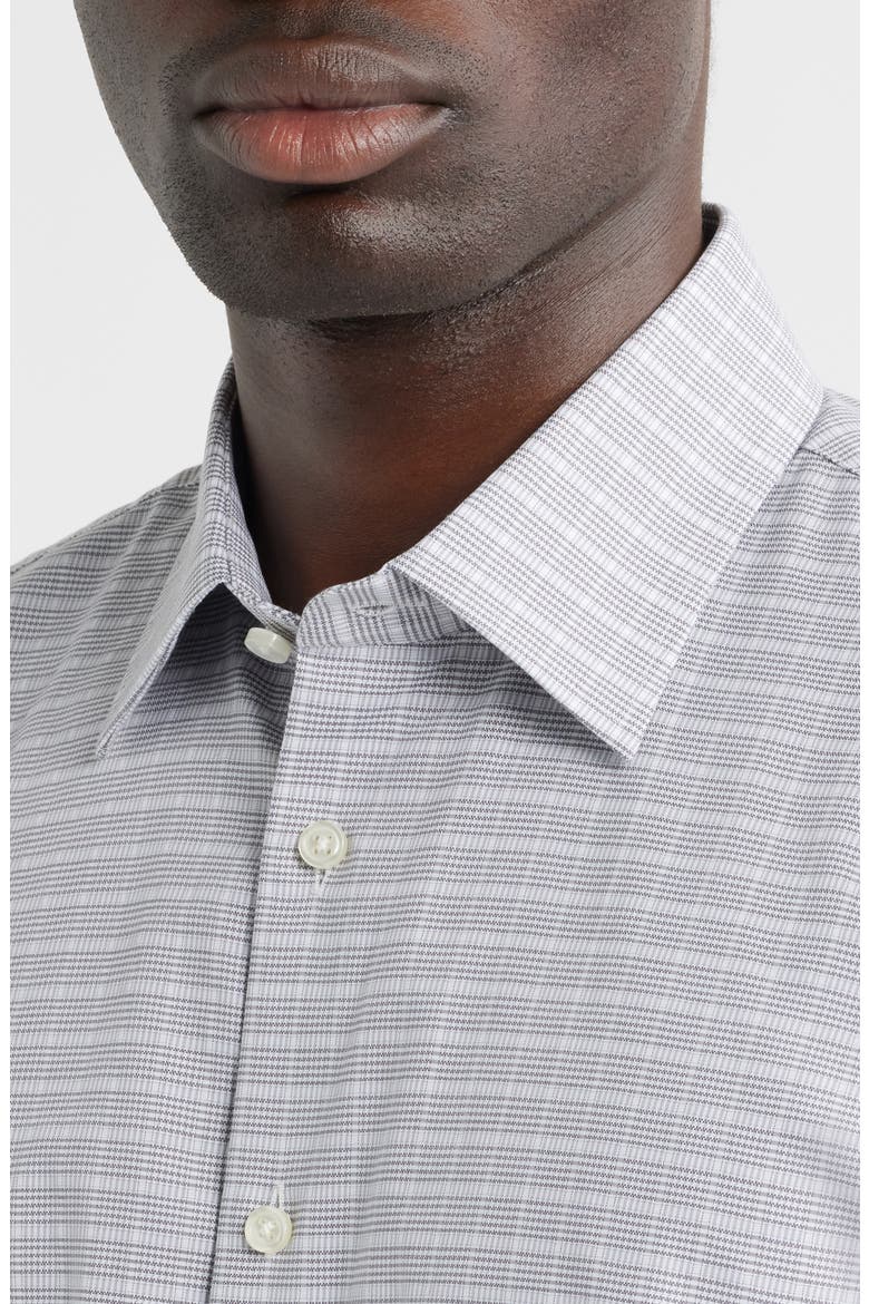 Traditional Fit Fit Plaid Premium Cotton Dress Shirt, Alternate, color, GREY MAURO PLAID