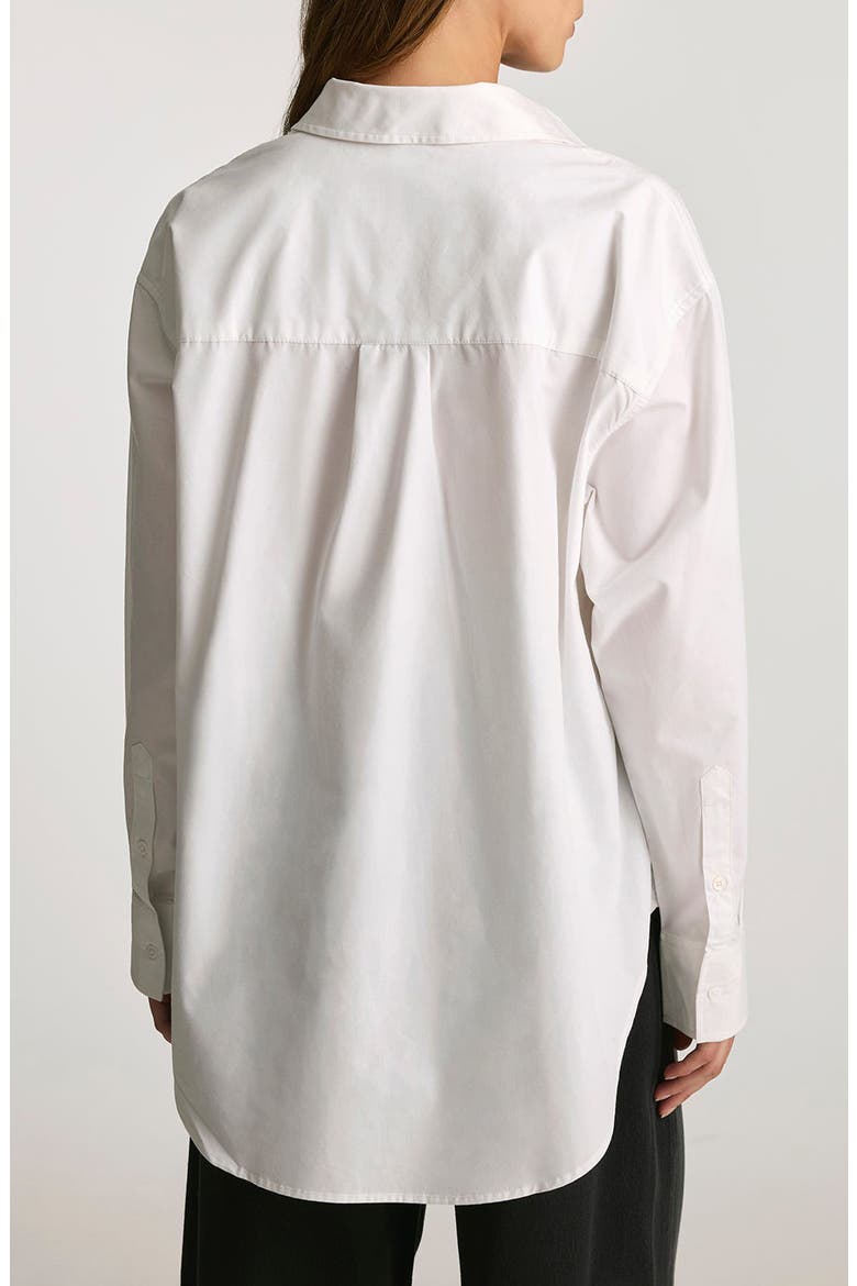 Relaxed Fit Cotton Button-Up Shirt, Alternate, color, WHITE