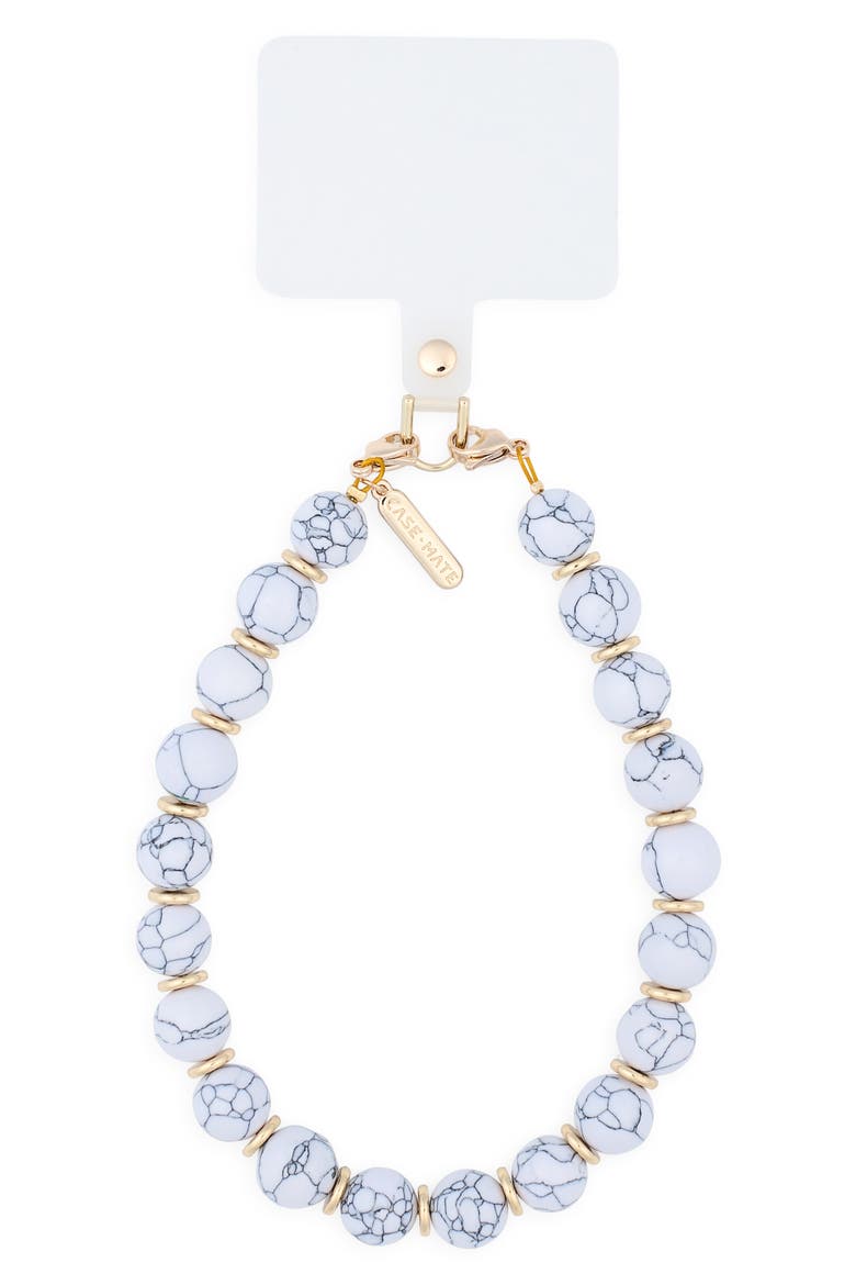 Anchor Beaded Phone Wristlet Strap, Main, color, WHITE MARBLE