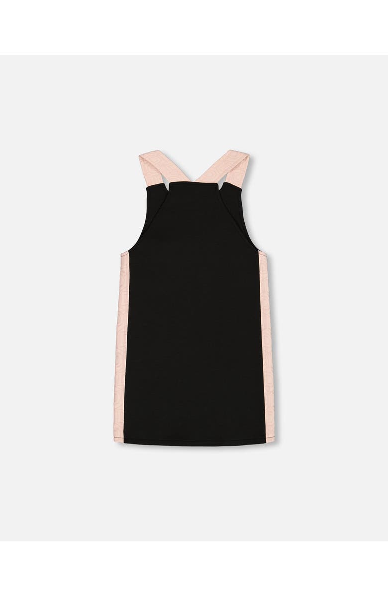 Deux par Deux Little Girl's Jumper Dress With Contrast Band Black, Alternate, color,