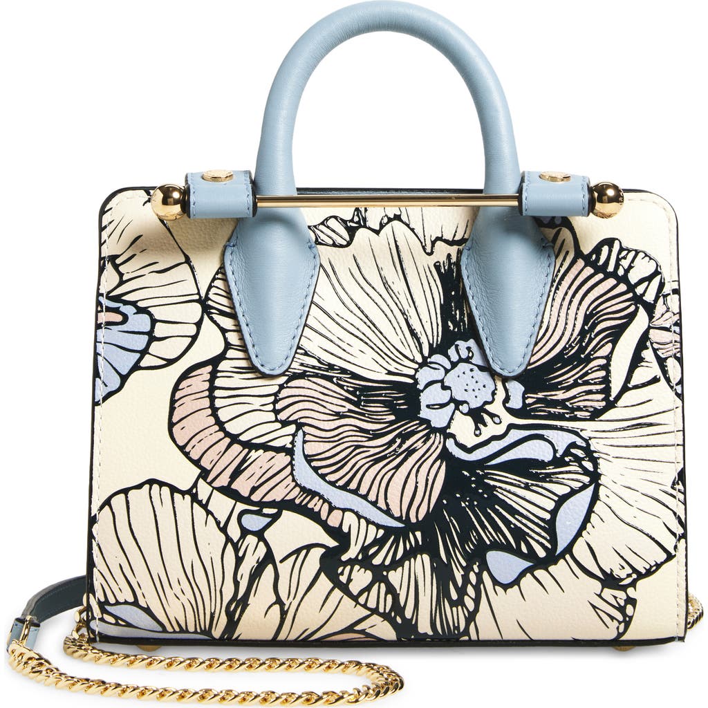 Strathberry Nano Floral Leather Tote In Multi