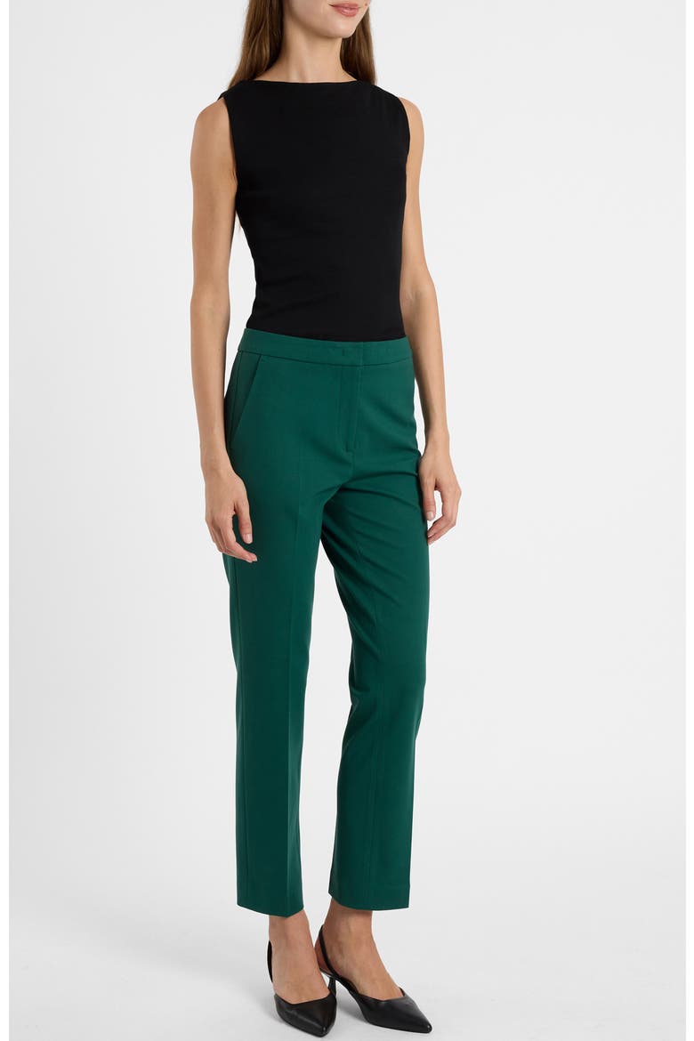 Ranna Cropped Pant in Soft Stretch Crepe, Alternate, color, Evergreen