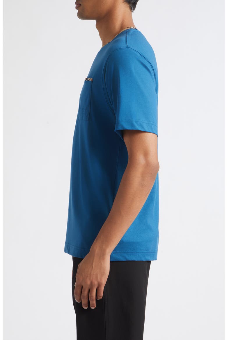Ryan Check Trim Pocket T-Shirt, Alternate, color, OFFICERS BLUE