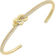 BY ADINA EDEN Pave Love Knot Cuff Bangle Bracelet
