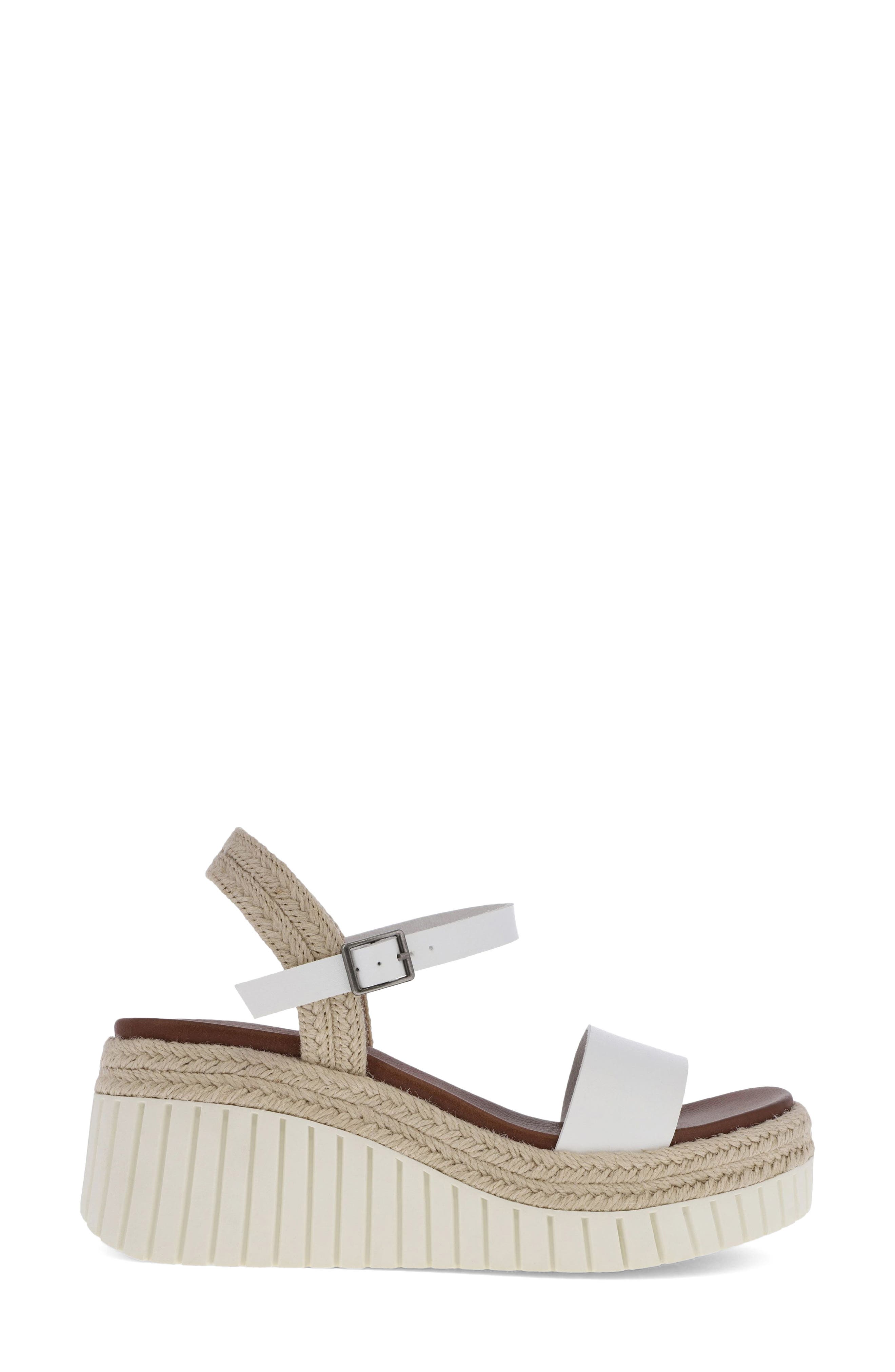 MIA Yanis Ankle Strap Platform Wedge Sandal, Alternate, color, White