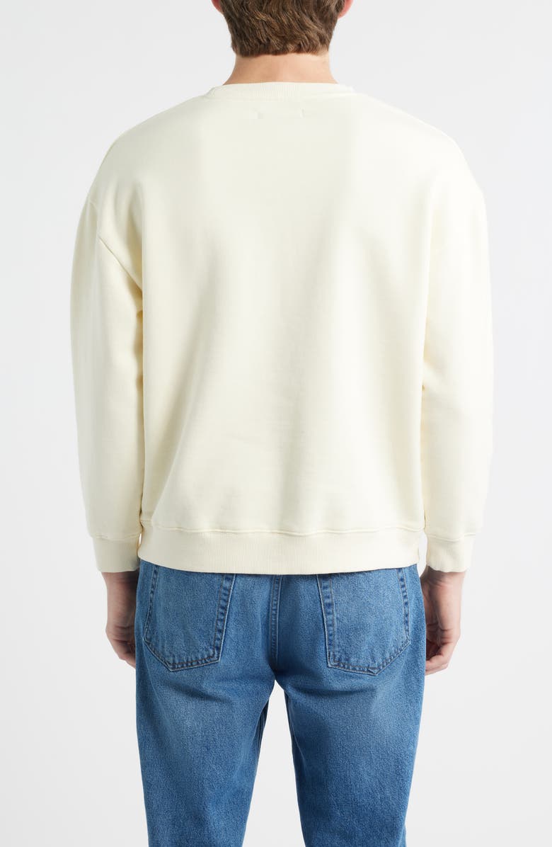 SANTO STUDIO Embroidered Thugs Need Hugs Fleece Graphic Sweatshirt, Alternate, color, Cream