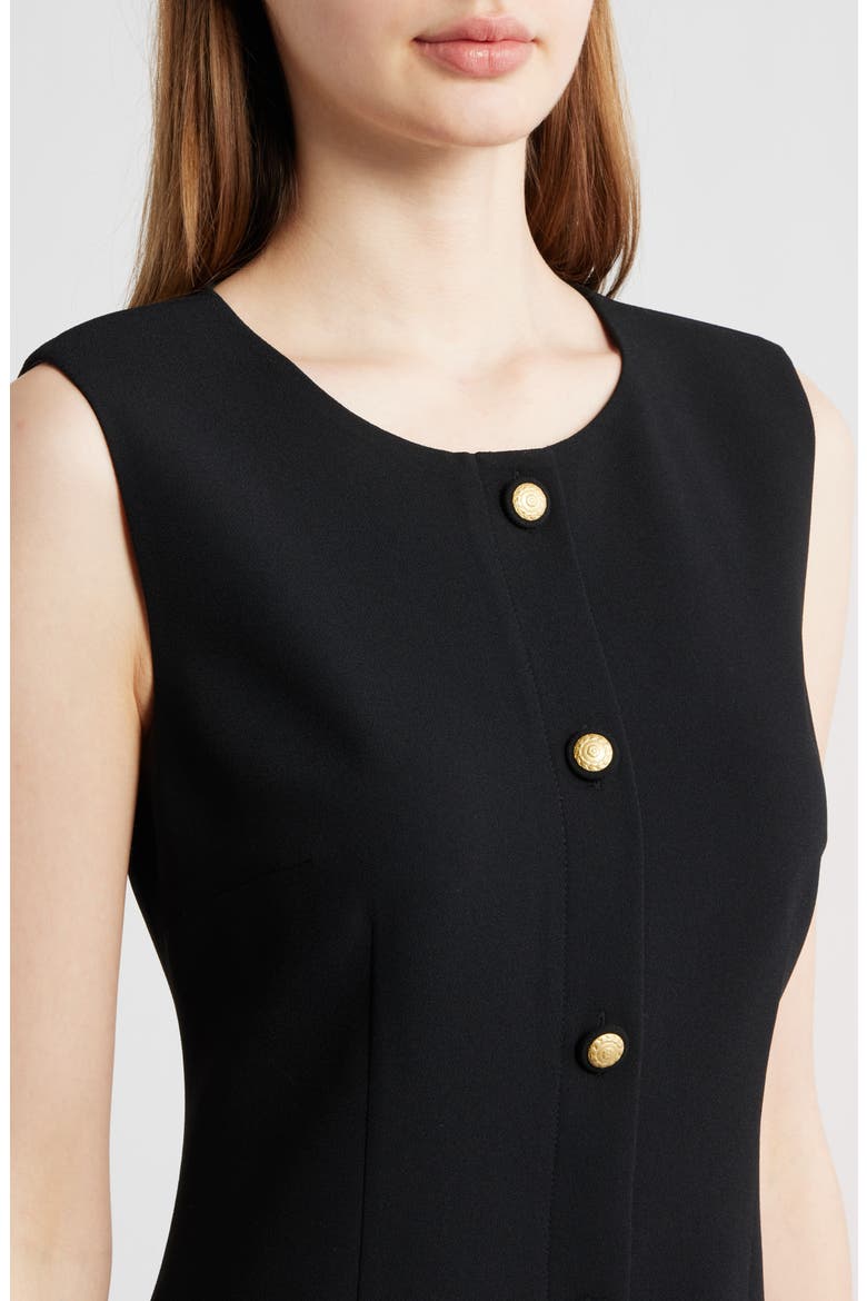 Briel Sleeveless Crepe Sheath Dress, Alternate, color, BLACK