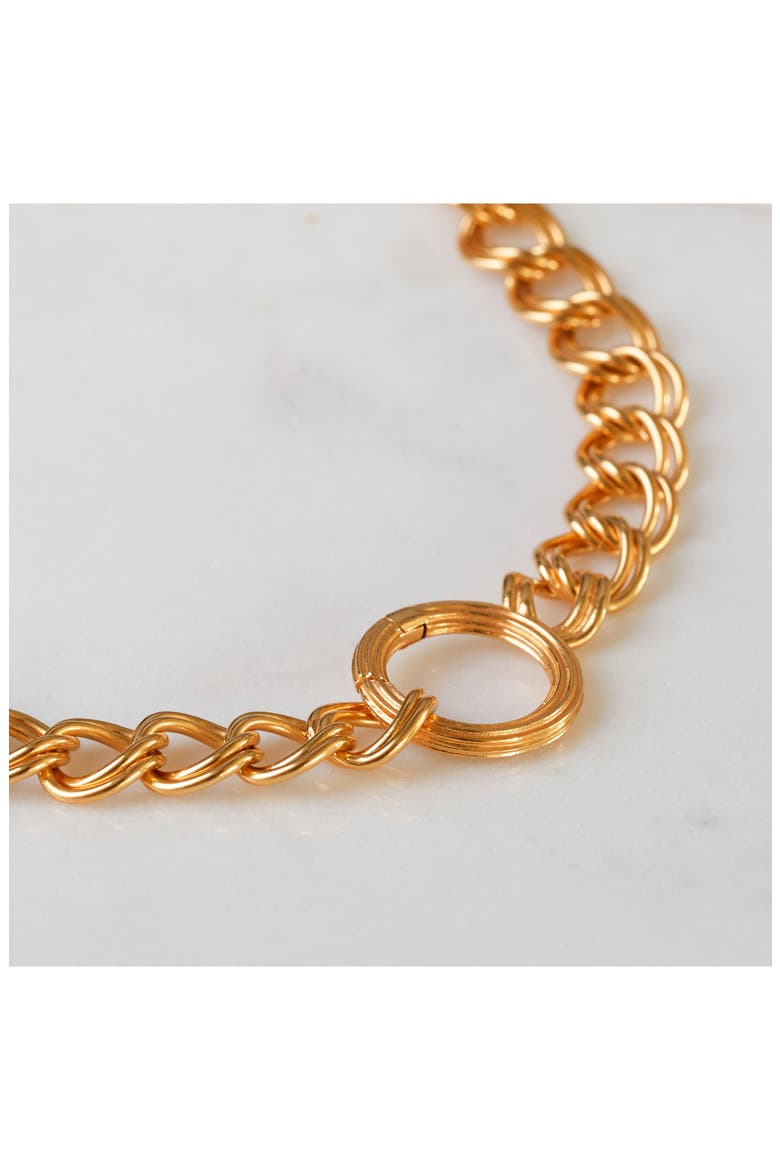 Groove Curb Chain Necklace, Alternate, color, 18CT GOLD VERMEIL