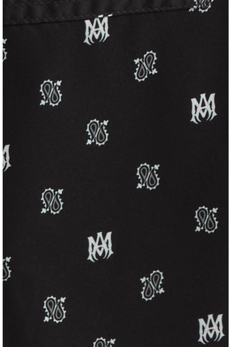 Monogram Paisley Swim Trunks, Alternate, color, BLACK