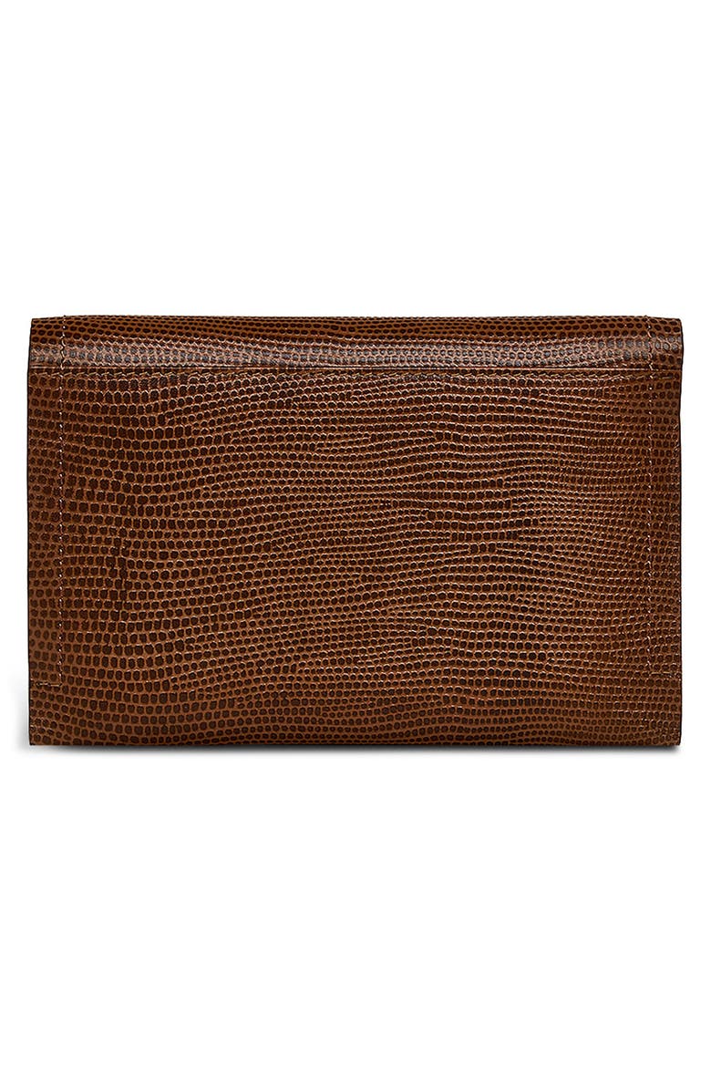 Oak Street Lizard Embossed Leather Wallet, Alternate, color, SADDLE