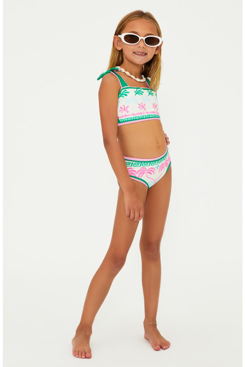 Kids' Little Stella & Janie Two-Piece Swimsuit, Main, color, TROPICAL PALM