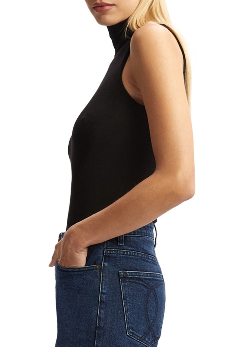 Bardot Turtleneck Sleeveless Bodysuit, Alternate, color, Black