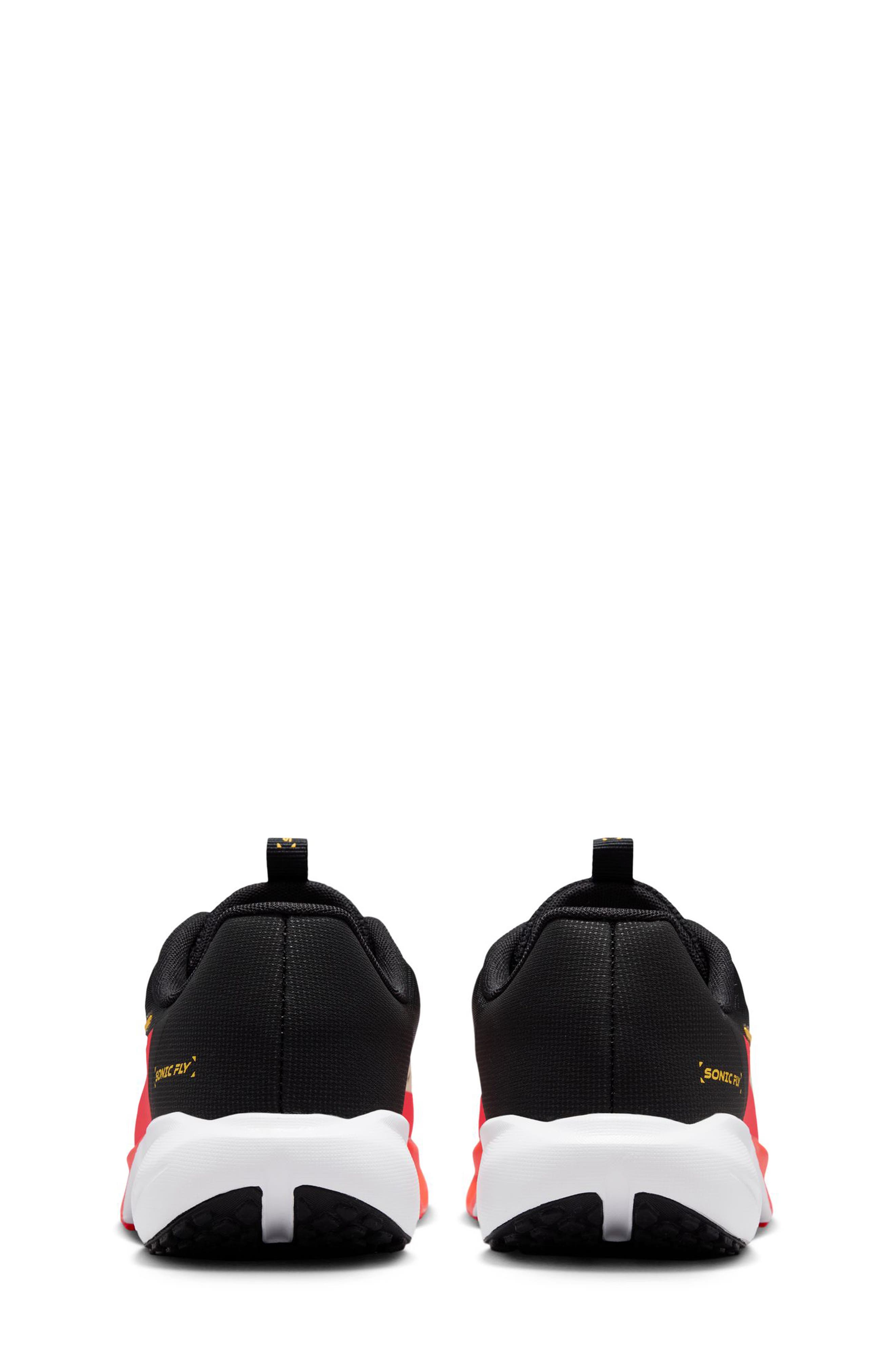 Nike Kids' Sonic Fly Running Shoe, Alternate, color, Black/ Volt Tint/ Laser Orange