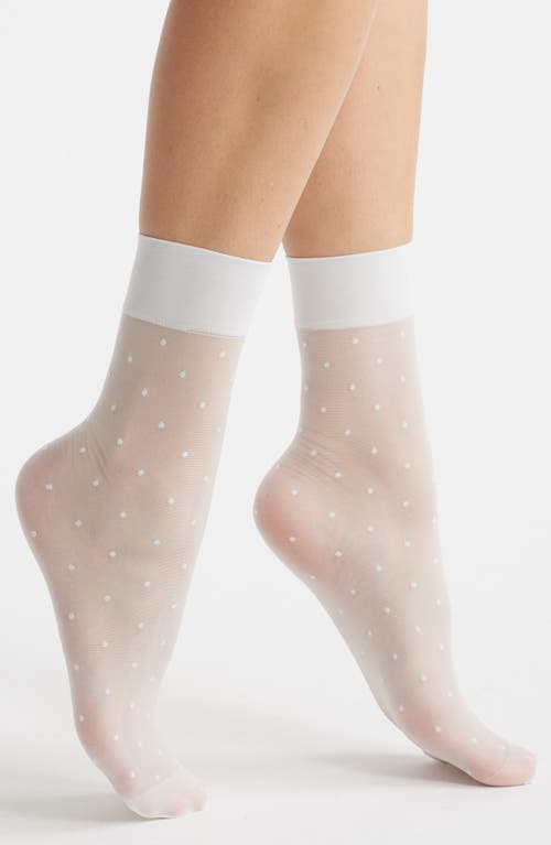 Nordstrom Everyday Sheer Dot Ankle Socks In White