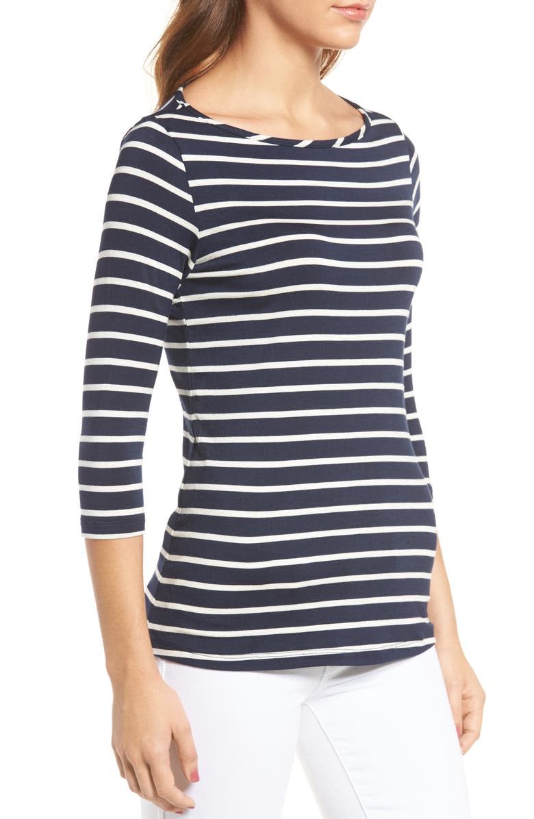 Amour Vert Francoise Stretch Jersey Top, Alternate, color, Basque Stripe