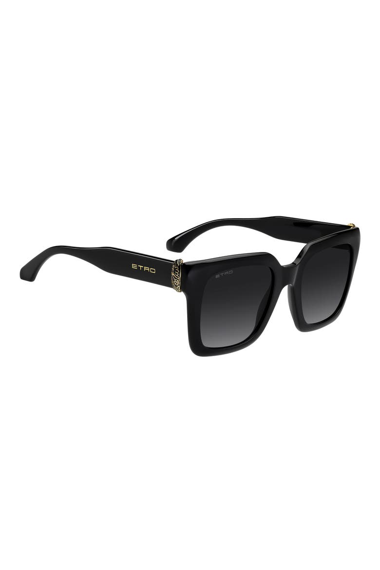 0157/S 52mm Gradient Square Sunglasses, Alternate, color, BLACK/ DARK GREY SF
