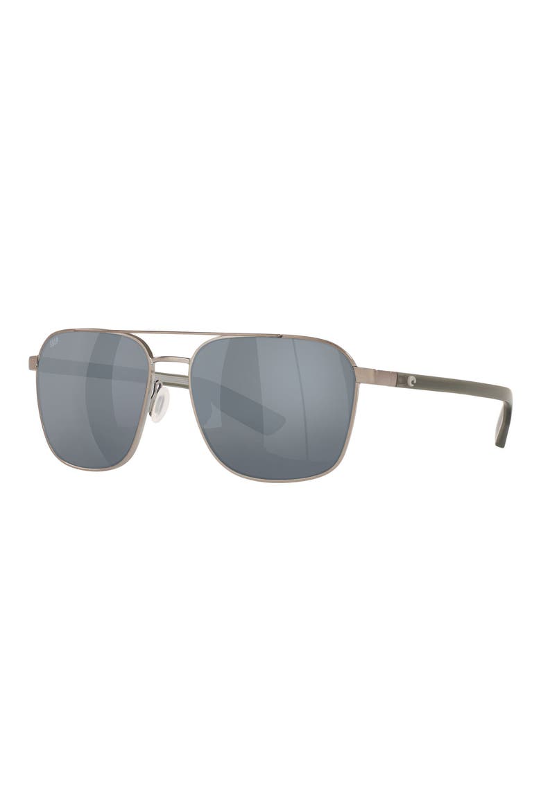 Wader 58mm Polarized Pilot Sunglasses, Alternate, color, GUNMETAL / GRAY SILVER 580P