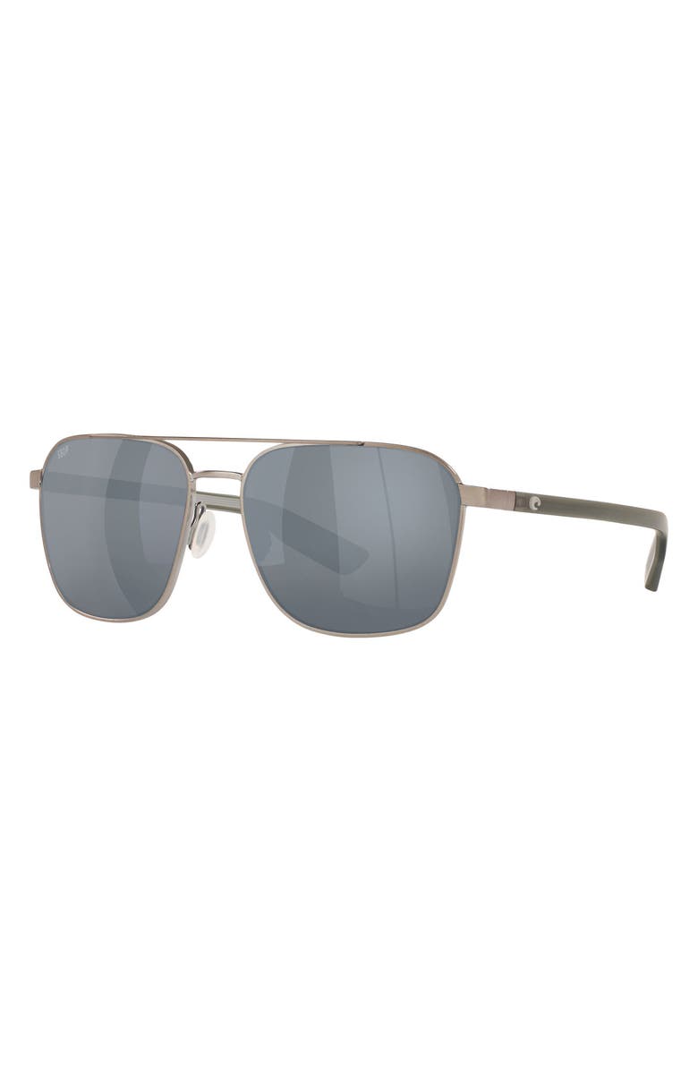 Costa Del Mar Wader 58mm Polarized Pilot Sunglasses, Alternate, color, Gunmetal / Gray Silver 580P