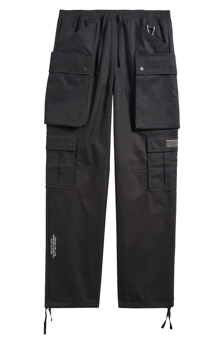 Billionaire Boys Club BB Thrusters Cotton Drawstring Cargo Pants, Alternate, color, Black