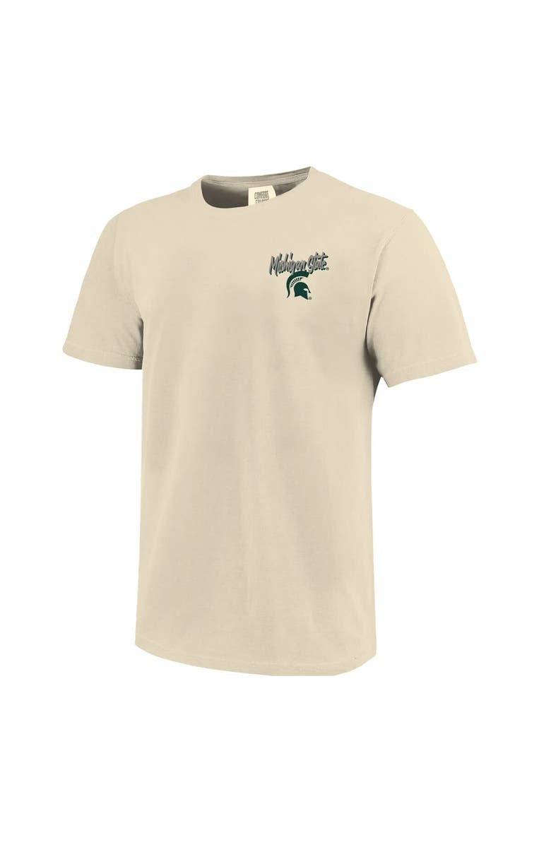 IMAGE ONE Men's Image One Natural Michigan State Spartans Comfort Colors Hand-Drawn Campus Stack T-Shirt, Alternate, color, Natural