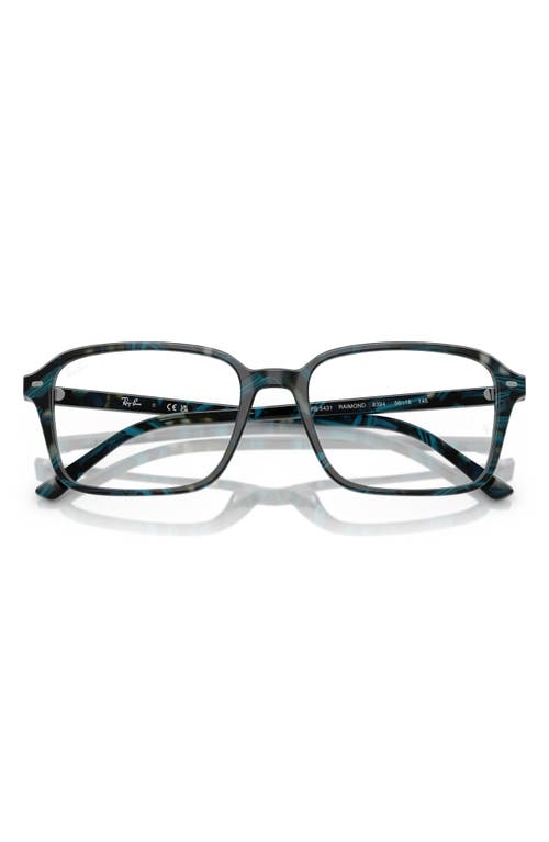 Ray Ban Ray-ban 56mm Square Optical Glasses In Fantasy Blue
