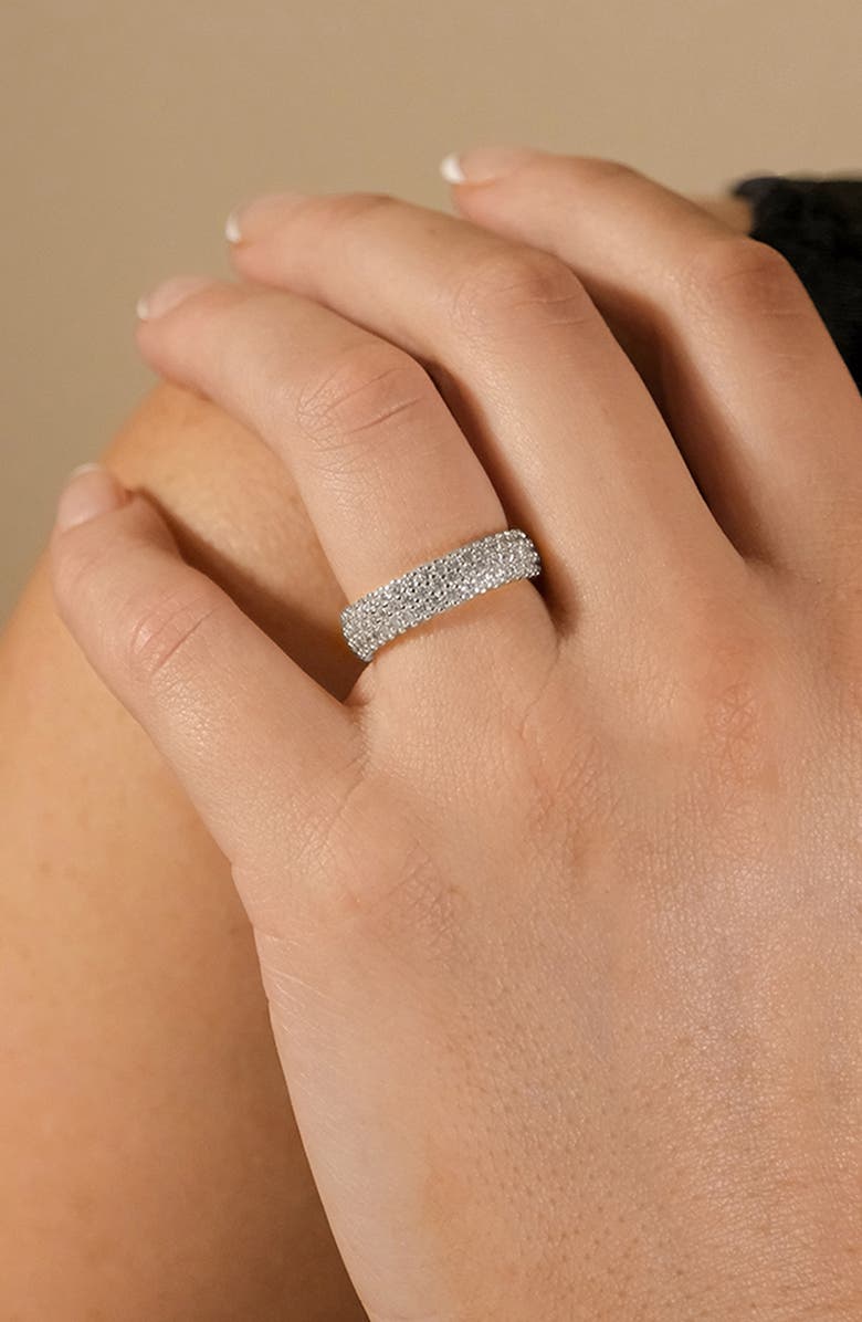 Sterling Forever Jolene Cubic Zirconia Rainbow Eternity Ring, Alternate, color, Silver/Clear