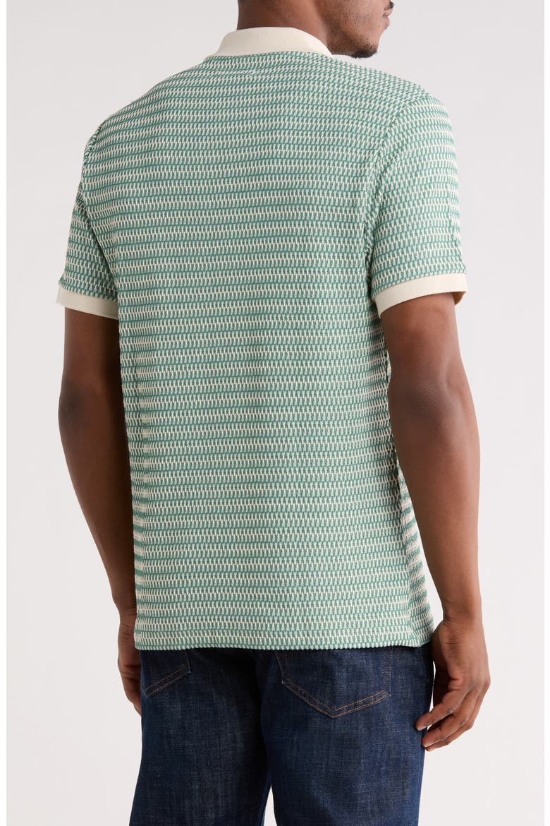 Crochet Stitch Johnny Collar Polo, Alternate, color, BERYL GREEN