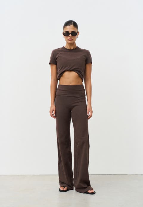 Soft Cotton Foldover Pants