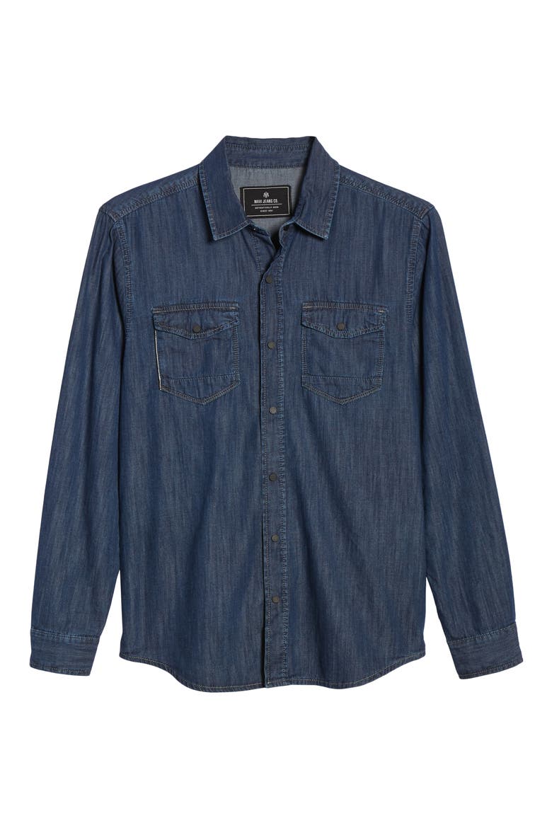 Rio Deep Brushed Denim Shirt, Alternate, color, DEEP BRUSHED