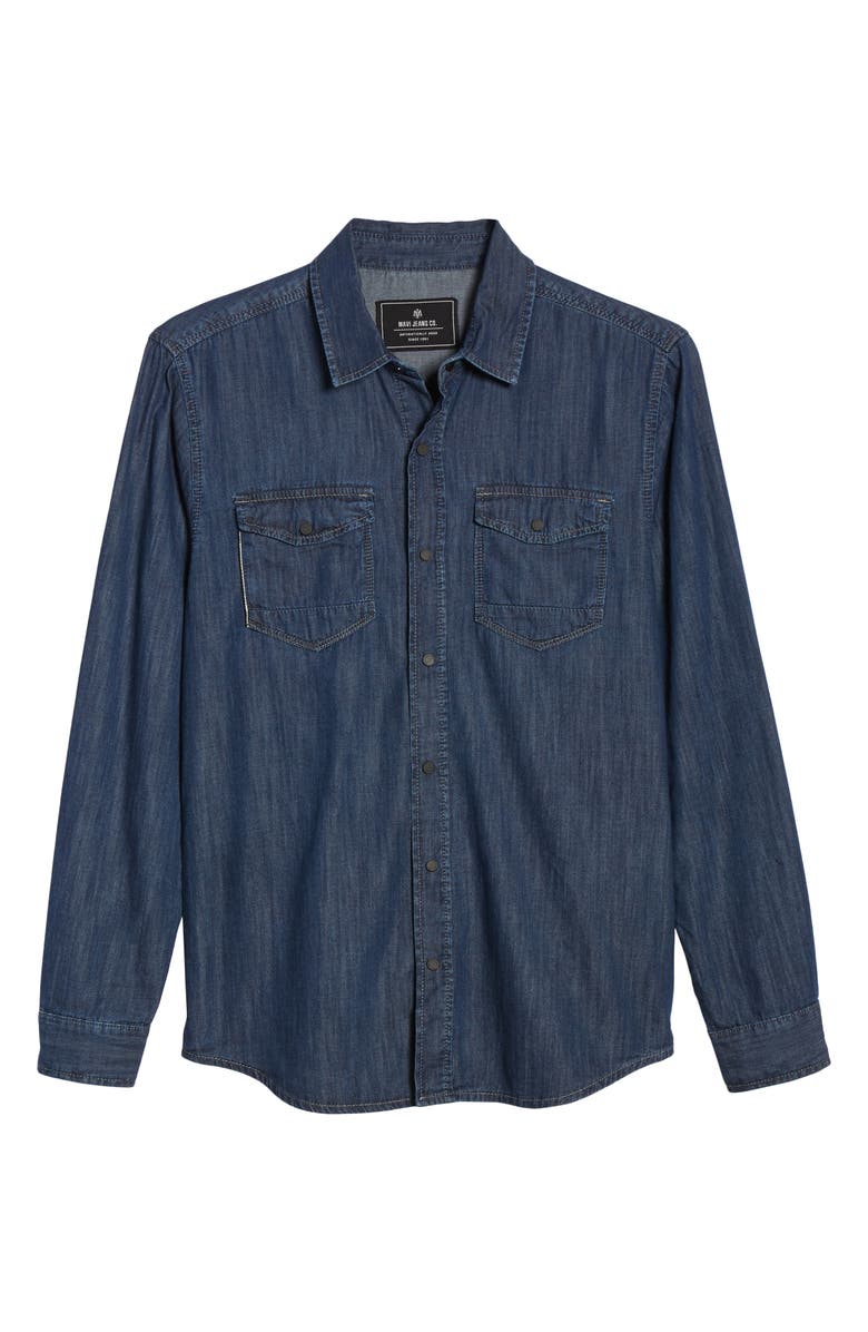 Mavi Jeans Rio Deep Brushed Denim Shirt, Alternate, color, 
