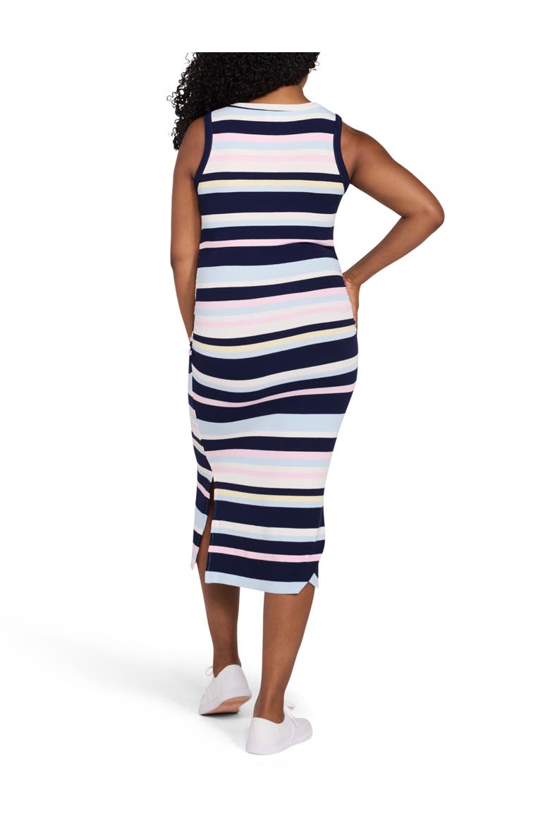Sleeveless Henley Racerback Maternity Midi Dress, Alternate, color, Multi Peacoat Stripe